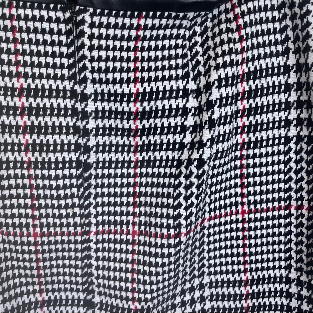 Classic houndstooth pattern knee-Length straight skirt-12P - Picture 3 of 12